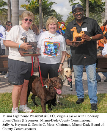 Miami Lighthouse President & CEO, Virginia Jacko with Honorary Event Chairs & Sponsors, Miami-Dade County Commissioner Sally A. Heyman & Dennis C. Moss, Miami-Dade Board of County Commissioners