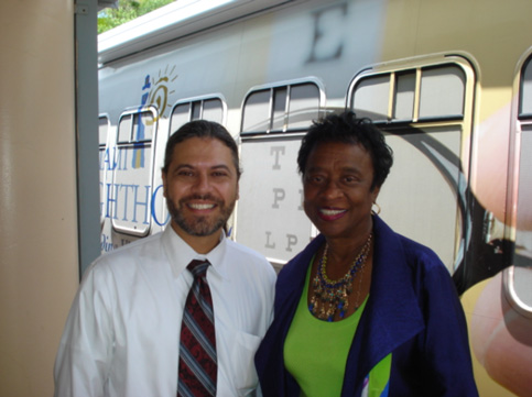 Dr. Bryan Wolynski and Senator Arthenia Joyner during her visit to West Tampa Elementary