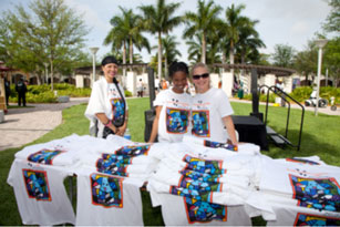 Miami Lighthouse staff eagerly ready to hand out Walk, Waggle & Stroll T-Shirts