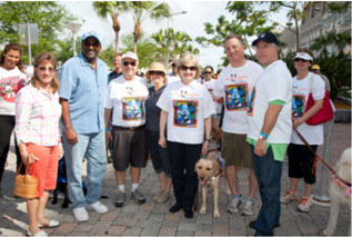 Miami Lighthouse Executive Board Members Pam Garrison, John Harriman, CEO Virginia Jacko, Lou Nostro, and Ray Casas with Commissioner Dennis Moss