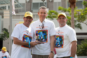 Andy Elwell and Ramon Ariste, BizSolutions, are thanked for their sponsorship