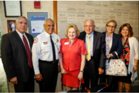 Chairman of the Board Ramon Casas, City of Miami Assistant Fire Chief Eloy Garcia, CEO Virginia Jacko, City of Miami Mayor Tomas Regalado, Ana Cristina Carrodeguas-Regalado and Irene White, Florida Power & Light