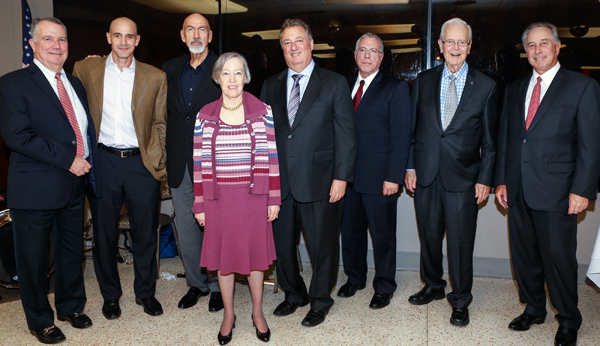 Past Board Chairs at the 2017 Annual Board Meeting. From left to right: Peter R. Harrison, Agustin Arellano, Jr., Charles J. Nielson, Donna Blaustein, Louis Nostro, Ramn (Ray) Casas, Owen S. Freed and William L. Morrison.