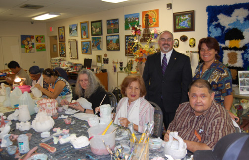 Representative Hudson, Nelba Gonzalez and social group activities clients
