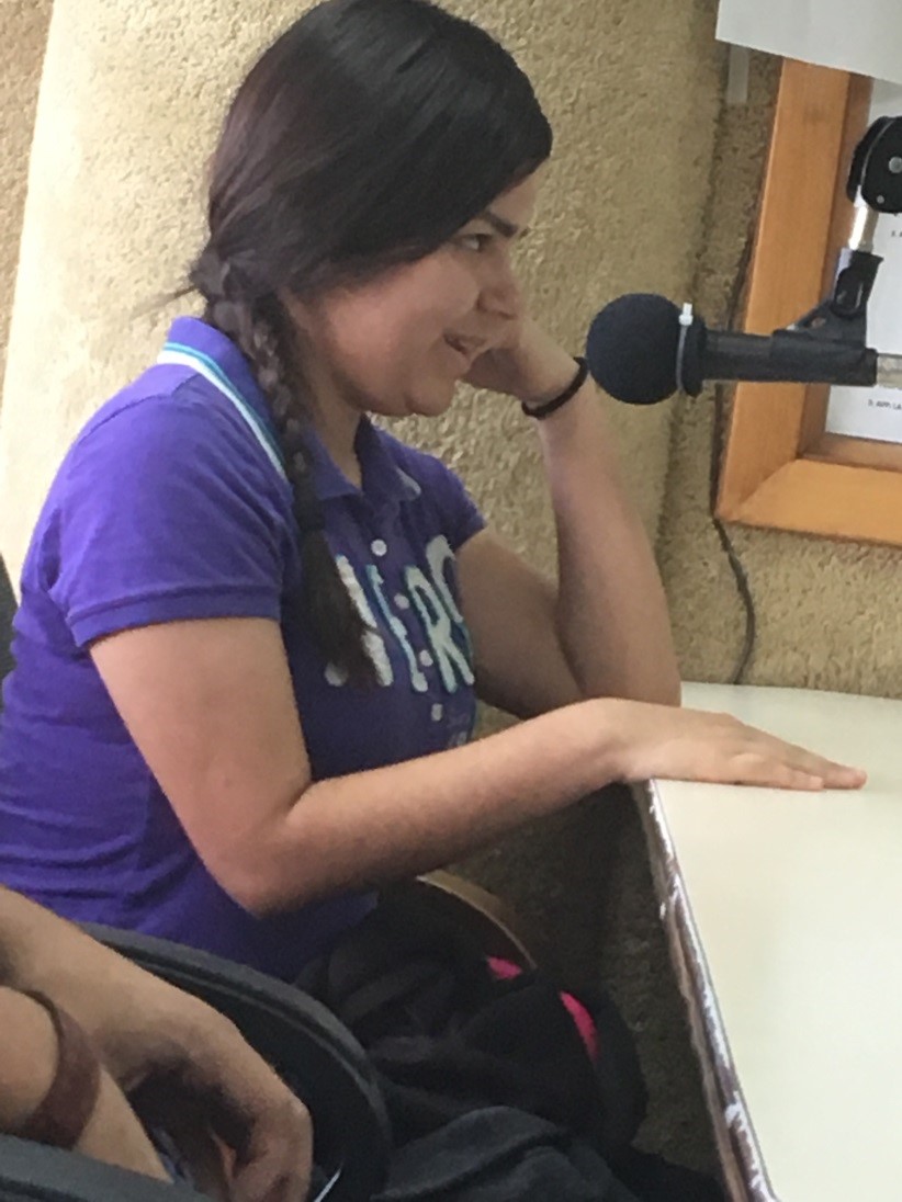 Jaquelin visits La Poderosa Radio station to share what she has learned while attending the Miami Lighthouse Pre-ETS program