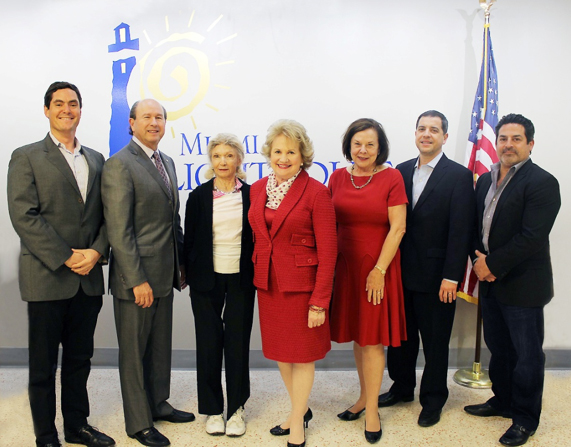 Miami Lighthouse Board Directors (left to right): Pablo Gonzalez, George Foyo, Angela Whitman, CEO Virginia Jacko, Honorary Board Director Audrey Ross, Legal Counsel René J. González-Llorens, Esq., and Alfred Karram Jr.