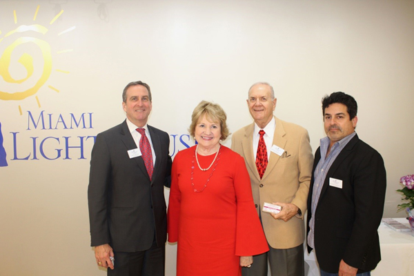 Miami Lighthouse Board Directors (left to right): Scott Richey, CEO Virginia Jacko, Dr. Stephen Morris and Alfred Karram, Jr.