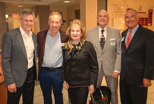 Miami Lighthouse Chair of the Board Steven Solomon, Honorary Director Dr. Thomas Johnson, CEO Virginia Jacko, Board Director Dr. Stephen Morris and Chairman of Bascom Palmer Eye Institute Dr. Eduardo Alfonso