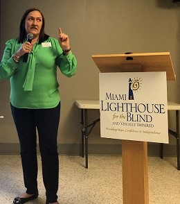 Raquel Van Der Biest, Miami Lighthouse License Occupational and Certified Low Vision Therapist
                            gave a presentation entitled "Overview of Independent Living Skills" at our continuing education seminar for
                            Occupational Therapists, Physical Therapists and Nurses